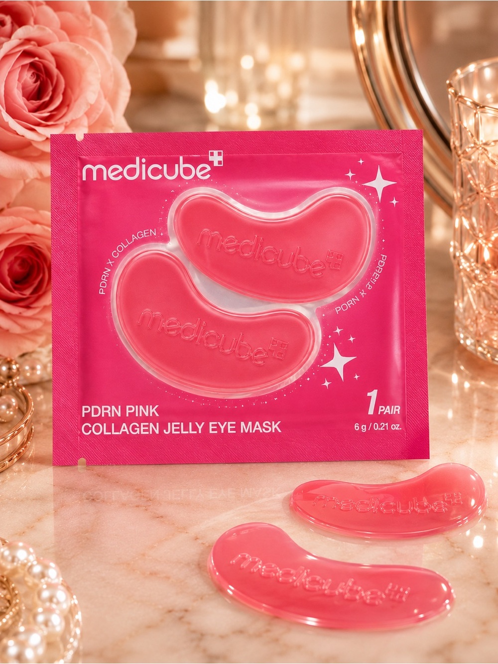 Medicube PDRN Pink Collagen Jelly Eye Mask 1 Pair | Authentic K-Beauty